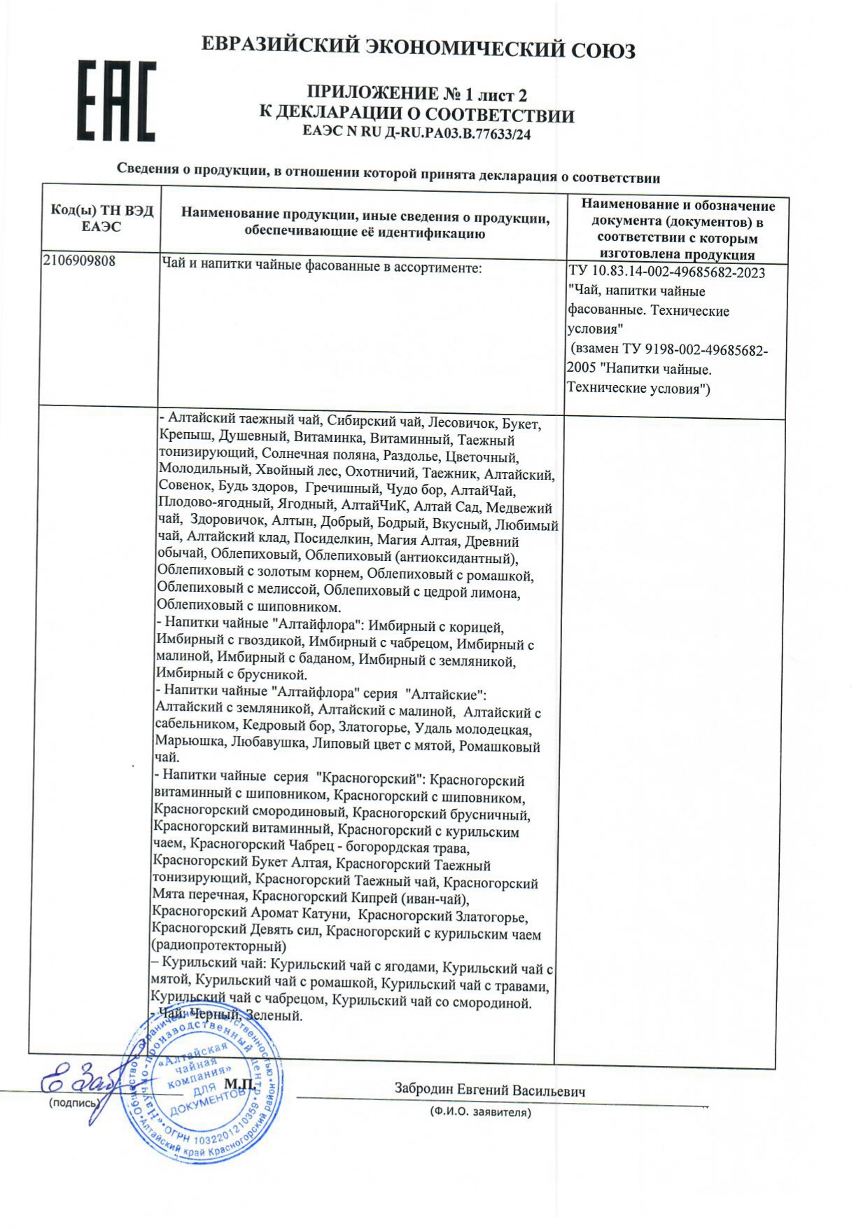 Декларация доп №2